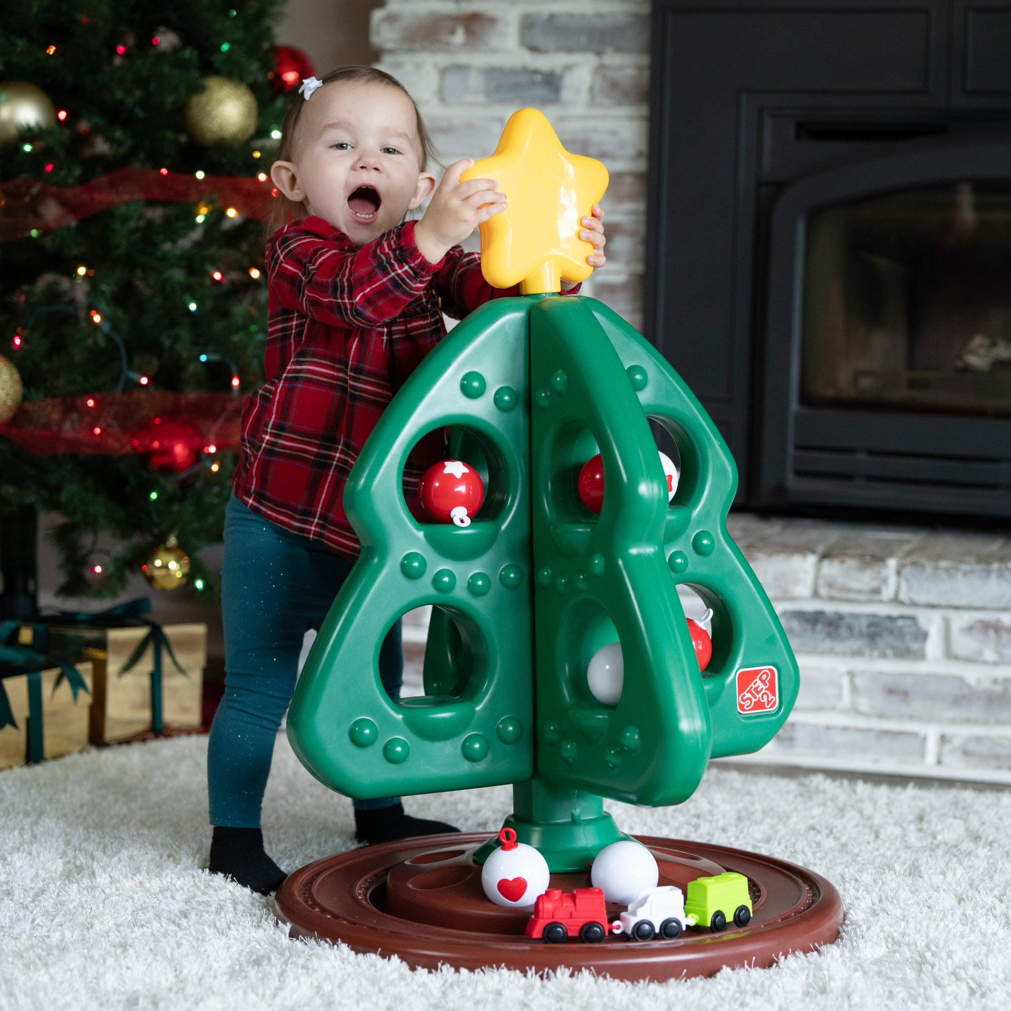 Step2 My First Christmas Tree 1 outlet Piece Train 6 Ornaments & Star Topper- Not Compl