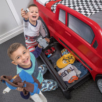 Turbocharged Twin Truck Bed  toddler bed with storage drawer