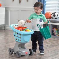 Little Helper’s Cart & Shopping Set™ - Light Blue boy food shopping